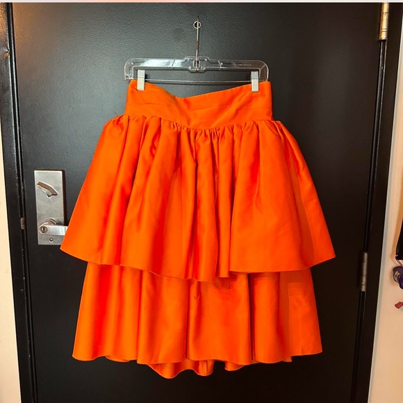 Rotate Birger Christensen Carmina strapless ruffled dress in orange - Picture 2 of 9